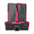 Funda Bumper Silicona y Plastico Mate Carcasa con Soporte JX1 para Xiaomi Poco F3 5G Rosa Roja