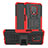 Funda Bumper Silicona y Plastico Mate Carcasa con Soporte JX1 para Xiaomi Poco M2 Pro Rojo