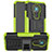 Funda Bumper Silicona y Plastico Mate Carcasa con Soporte JX2 para Nokia 3.4 Verde