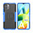Funda Bumper Silicona y Plastico Mate Carcasa con Soporte JX2 para Xiaomi Poco C50 Azul