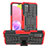 Funda Bumper Silicona y Plastico Mate Carcasa con Soporte JX3 para Samsung Galaxy M02s Rojo