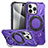 Funda Bumper Silicona y Plastico Mate Carcasa con Soporte K02C para Apple iPhone 14 Pro Morado