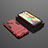 Funda Bumper Silicona y Plastico Mate Carcasa con Soporte KC1 para Samsung Galaxy M21s Rojo