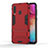 Funda Bumper Silicona y Plastico Mate Carcasa con Soporte KC1 para Samsung Galaxy M40 Rojo