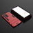 Funda Bumper Silicona y Plastico Mate Carcasa con Soporte KC1 para Samsung Galaxy Note 20 Ultra 5G Rojo