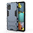 Funda Bumper Silicona y Plastico Mate Carcasa con Soporte KC2 para Samsung Galaxy A51 4G Azul