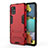 Funda Bumper Silicona y Plastico Mate Carcasa con Soporte KC2 para Samsung Galaxy A51 4G Rojo