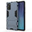 Funda Bumper Silicona y Plastico Mate Carcasa con Soporte KC2 para Samsung Galaxy Note 20 5G Azul