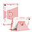 Funda Bumper Silicona y Plastico Mate Carcasa con Soporte L04 para Apple iPad Mini 4 Rosa