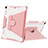 Funda Bumper Silicona y Plastico Mate Carcasa con Soporte L04 para Apple New iPad 9.7 (2017) Rosa