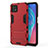 Funda Bumper Silicona y Plastico Mate Carcasa con Soporte M01 para Oppo A53 5G Rojo