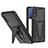 Funda Bumper Silicona y Plastico Mate Carcasa con Soporte MQ1 para Samsung Galaxy M02 Negro
