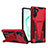 Funda Bumper Silicona y Plastico Mate Carcasa con Soporte MQ1 para Samsung Galaxy Note 10 5G Rojo