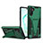 Funda Bumper Silicona y Plastico Mate Carcasa con Soporte MQ1 para Samsung Galaxy Note 10 5G Verde