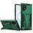 Funda Bumper Silicona y Plastico Mate Carcasa con Soporte MQ1 para Samsung Galaxy Note 10 Plus 5G Verde