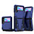 Funda Bumper Silicona y Plastico Mate Carcasa con Soporte MQ1 para Samsung Galaxy Z Flip3 5G Azul