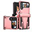 Funda Bumper Silicona y Plastico Mate Carcasa con Soporte MQ1 para Samsung Galaxy Z Flip4 5G Oro Rosa