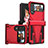 Funda Bumper Silicona y Plastico Mate Carcasa con Soporte MQ1 para Samsung Galaxy Z Flip4 5G Rojo