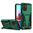 Funda Bumper Silicona y Plastico Mate Carcasa con Soporte MQ1 para Xiaomi Redmi Note 10 4G Verde