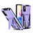 Funda Bumper Silicona y Plastico Mate Carcasa con Soporte MQ1 para Xiaomi Redmi Note 10T 5G Morado