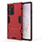 Funda Bumper Silicona y Plastico Mate Carcasa con Soporte N02 para Samsung Galaxy Note 20 Ultra 5G Rojo