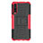 Funda Bumper Silicona y Plastico Mate Carcasa con Soporte P02 para Huawei P20 Pro Rosa Roja