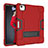 Funda Bumper Silicona y Plastico Mate Carcasa con Soporte para Apple iPad Air 4 10.9 (2020) Rojo