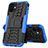 Funda Bumper Silicona y Plastico Mate Carcasa con Soporte para Apple iPhone 12 Mini Azul