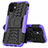 Funda Bumper Silicona y Plastico Mate Carcasa con Soporte para Apple iPhone 12 Morado