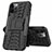 Funda Bumper Silicona y Plastico Mate Carcasa con Soporte para Apple iPhone 12 Pro Max Negro