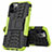 Funda Bumper Silicona y Plastico Mate Carcasa con Soporte para Apple iPhone 12 Pro Max Verde