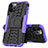 Funda Bumper Silicona y Plastico Mate Carcasa con Soporte para Apple iPhone 12 Pro Morado