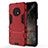 Funda Bumper Silicona y Plastico Mate Carcasa con Soporte para Huawei Enjoy 20 Plus 5G Rojo