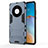 Funda Bumper Silicona y Plastico Mate Carcasa con Soporte para Huawei Mate 40 Azul