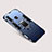 Funda Bumper Silicona y Plastico Mate Carcasa con Soporte para Huawei P30 Lite XL Azul
