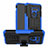 Funda Bumper Silicona y Plastico Mate Carcasa con Soporte para LG G8 ThinQ Azul