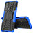 Funda Bumper Silicona y Plastico Mate Carcasa con Soporte para Motorola Moto Edge Lite 5G Azul