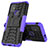 Funda Bumper Silicona y Plastico Mate Carcasa con Soporte para Motorola Moto G20 Morado