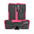 Funda Bumper Silicona y Plastico Mate Carcasa con Soporte para Motorola Moto G50 Rosa Roja