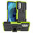 Funda Bumper Silicona y Plastico Mate Carcasa con Soporte para Motorola Moto G51 5G Verde