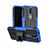 Funda Bumper Silicona y Plastico Mate Carcasa con Soporte para Nokia 4.2 Azul
