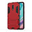 Funda Bumper Silicona y Plastico Mate Carcasa con Soporte para OnePlus 7 Rojo