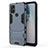 Funda Bumper Silicona y Plastico Mate Carcasa con Soporte para OnePlus Nord N10 5G Azul