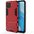 Funda Bumper Silicona y Plastico Mate Carcasa con Soporte para Oppo A93 Rojo