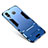 Funda Bumper Silicona y Plastico Mate Carcasa con Soporte para Samsung Galaxy A8 Star Azul
