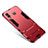 Funda Bumper Silicona y Plastico Mate Carcasa con Soporte para Samsung Galaxy A9 Star SM-G8850 Rojo