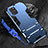 Funda Bumper Silicona y Plastico Mate Carcasa con Soporte para Samsung Galaxy A91 Azul