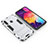 Funda Bumper Silicona y Plastico Mate Carcasa con Soporte para Samsung Galaxy M40 Blanco
