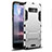 Funda Bumper Silicona y Plastico Mate Carcasa con Soporte para Samsung Galaxy Note 8 Duos N950F Plata