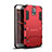 Funda Bumper Silicona y Plastico Mate Carcasa con Soporte para Samsung Galaxy S5 Duos Plus Rojo
